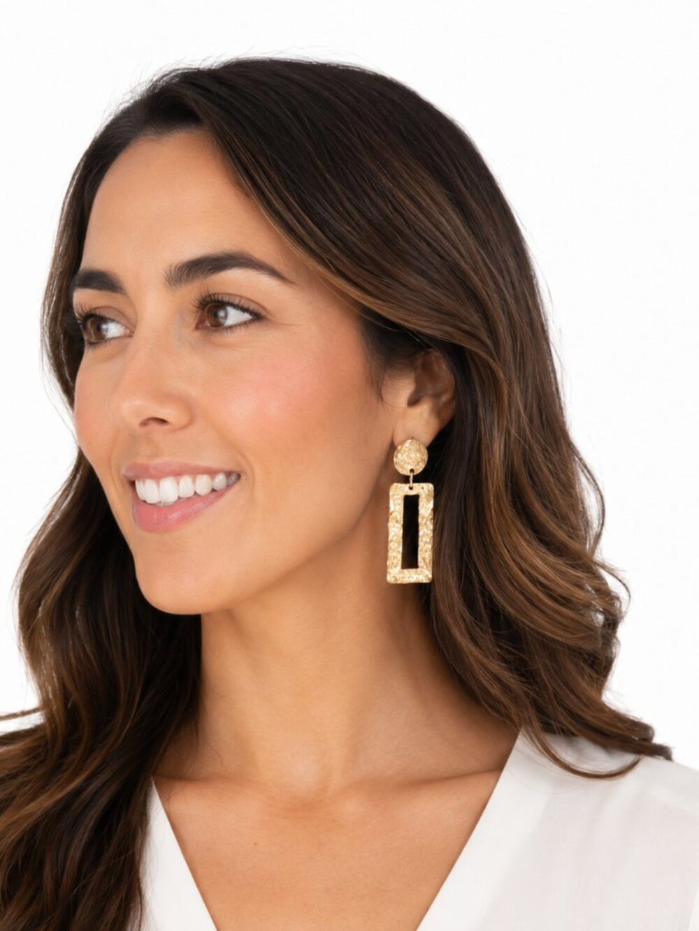 Handcast! Susan Shaw Belle Radiant Gold Dangle Earrings - Picture 3 of 4